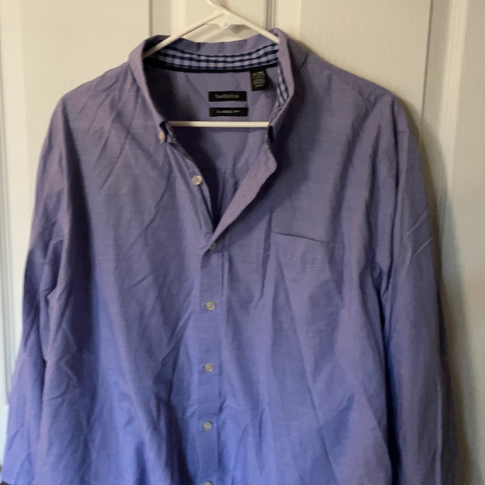 Periwinkle blue button up dress shirt